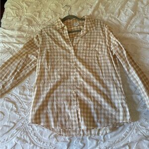 J. Crew Beige Checkered Shirt